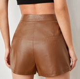Wickel-Skort Tyra aus Kunstleder - Kamel